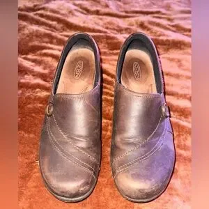 Keen | Shoes | Keen Womens Brown Leather Slipon Dress Shoes 75 | Poshmark